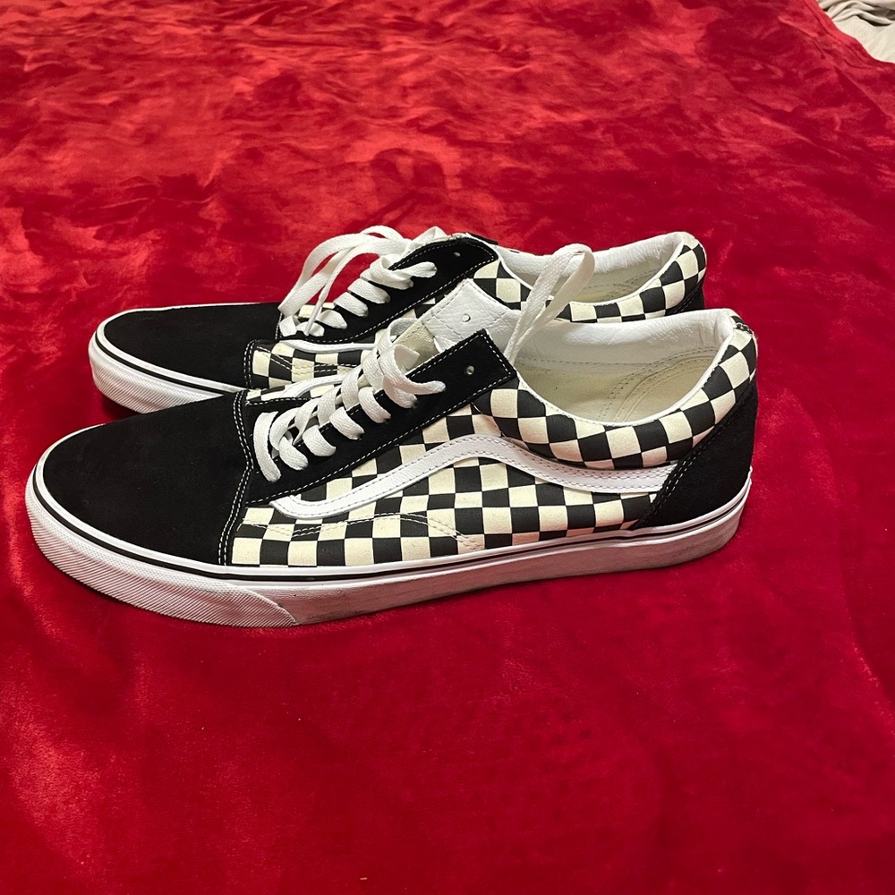 Vans Old Skool Black and White Checkered Shoes size 15 men